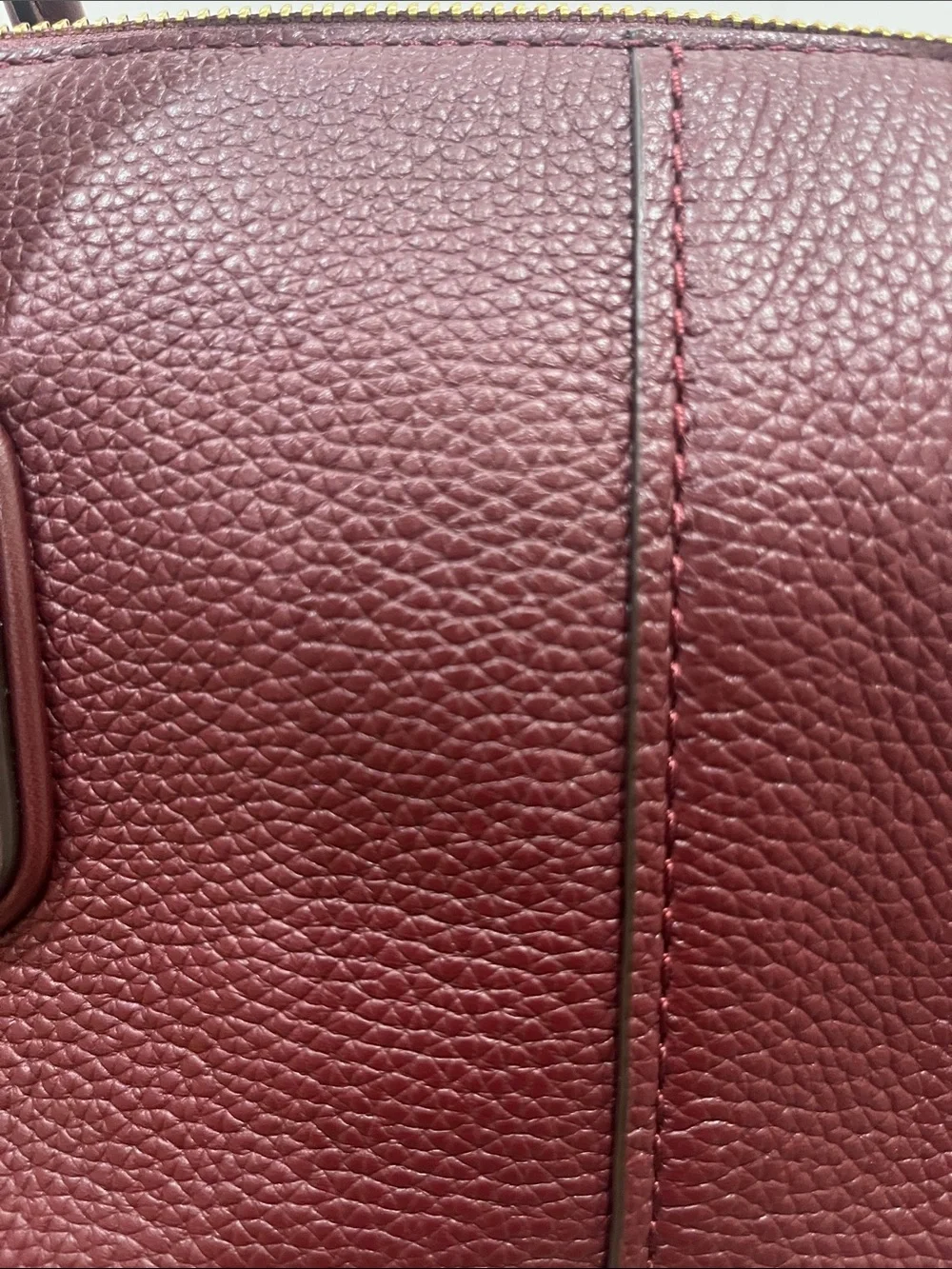 Michael Kors large Hyde Wine Pebbled Leather satchel with Gold Hardware
